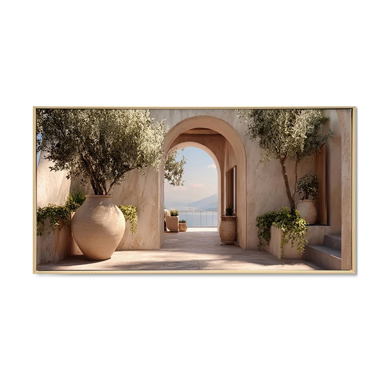 Brushed Mediterranean Archway Framed Print