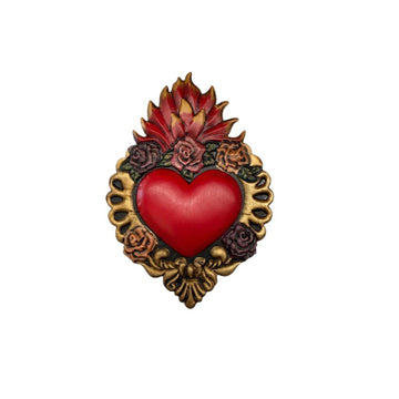 Mexican Tin Heart with Florals