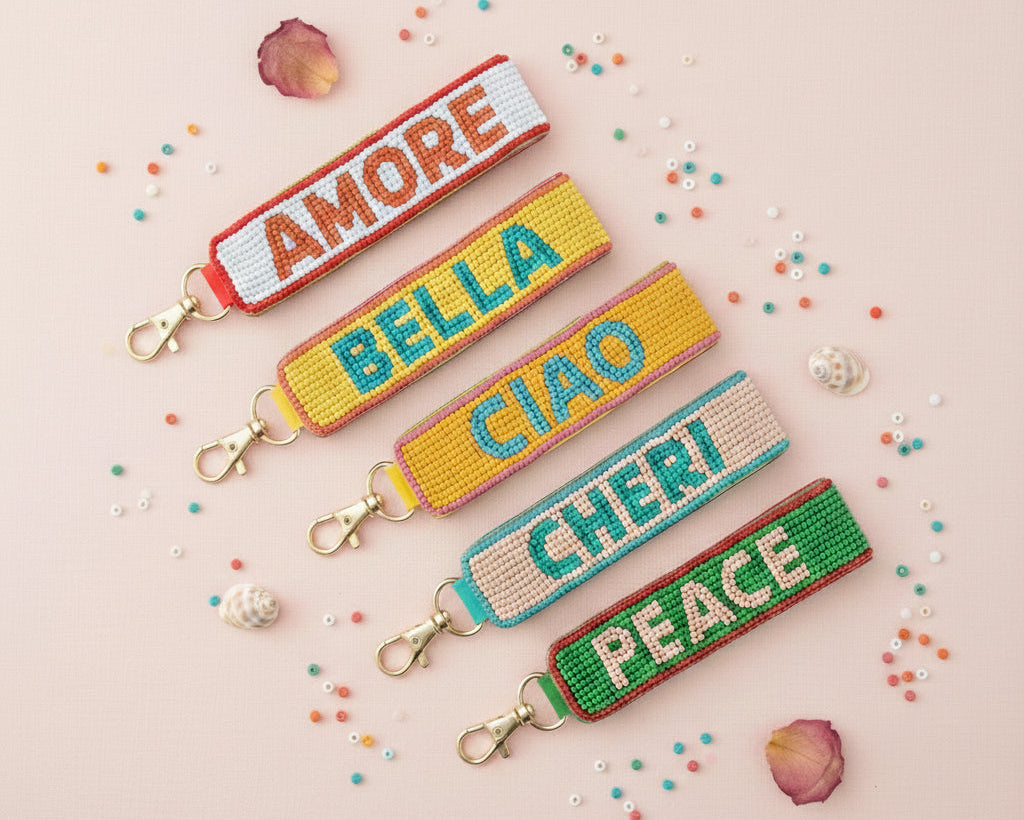 Peace Beaded Keychain