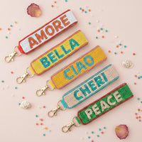 Peace Beaded Keychain