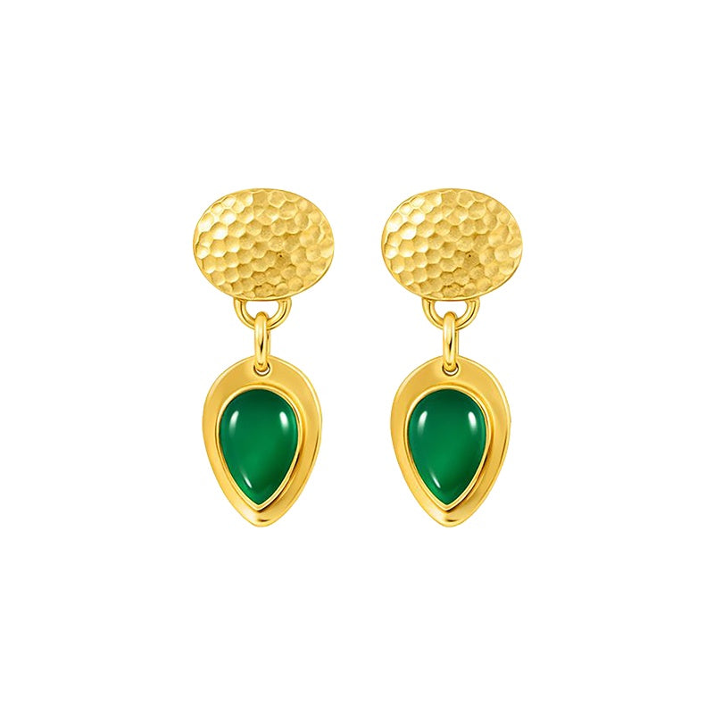 Allora Teardrop Green Onyx Earrings