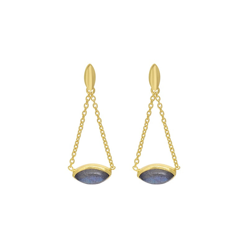 Allora Chain Drop Labrodorite Earrings