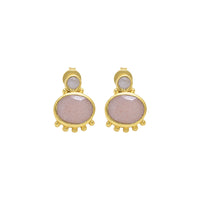 Allora Peach Moonstone Oval Earrings