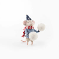 Mouse with Snow Balls Hanging Ornament