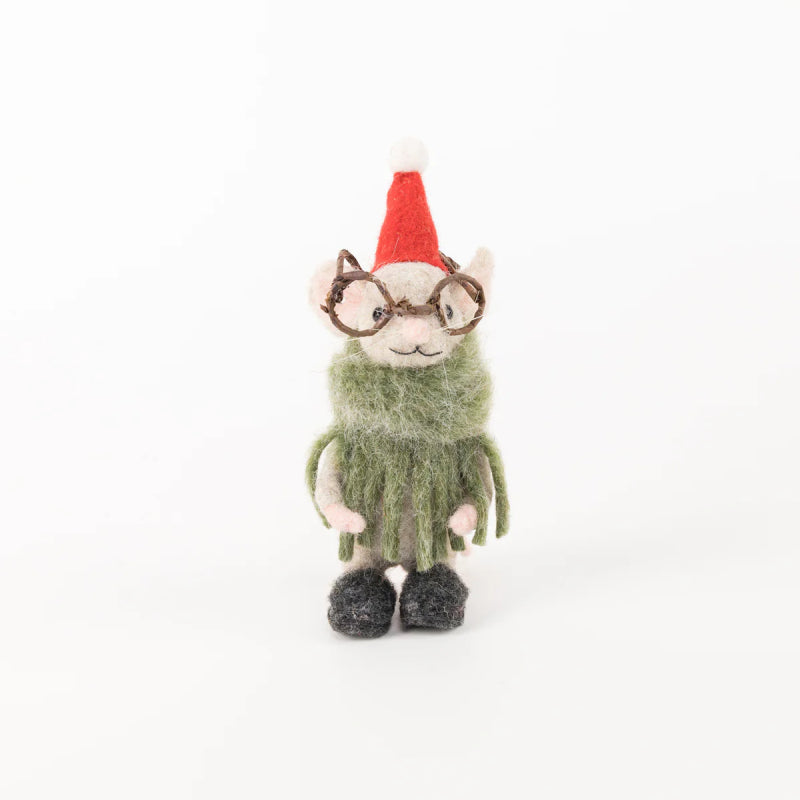 Mouse with Glasses Hanging Ornament