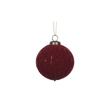 Red Velvet Ribbed Bauble