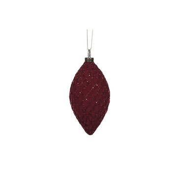 Red Velvet Lattice Drop Bauble