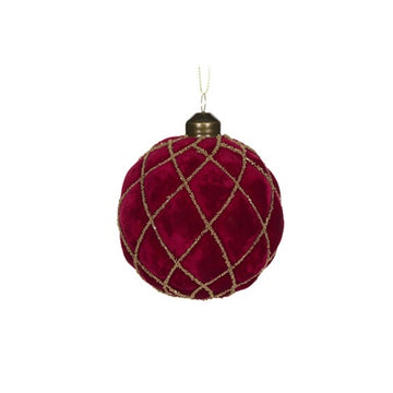 Red Velvet Quilted Bauble