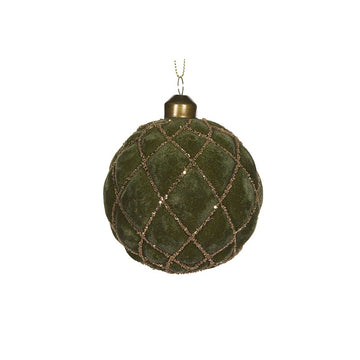 Green Velvet Quilted Bauble