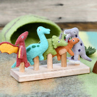 Wool Dinosaur Finger Puppets