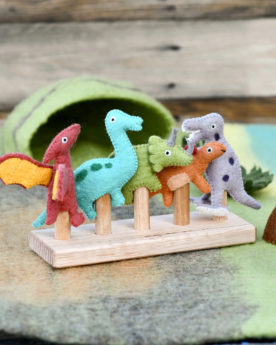 Wool Dinosaur Finger Puppets