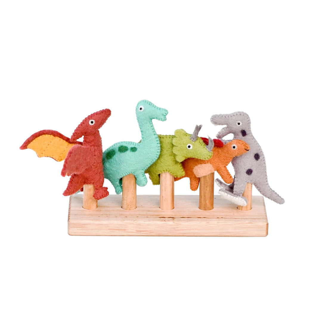 Wool Dinosaur Finger Puppets