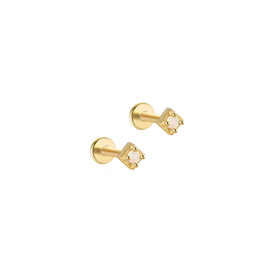 Diamond Opal Flatback Studs