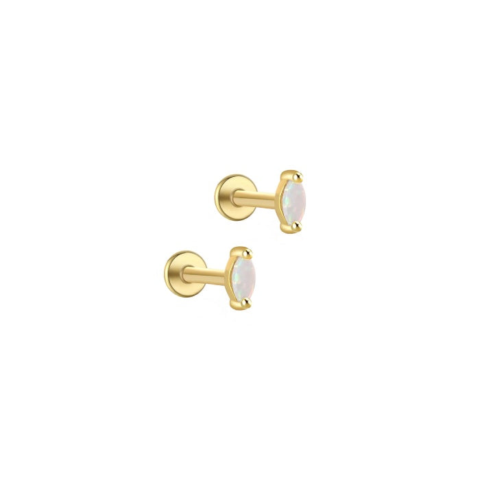 Cats Eye Opal Flatback Studs