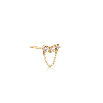 Ania Haie 14k Gold White Sapphire Climber Single Stud Earring