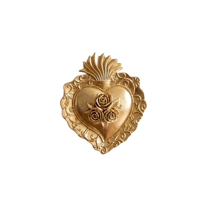 Gold Floral Heart Wall Plaque
