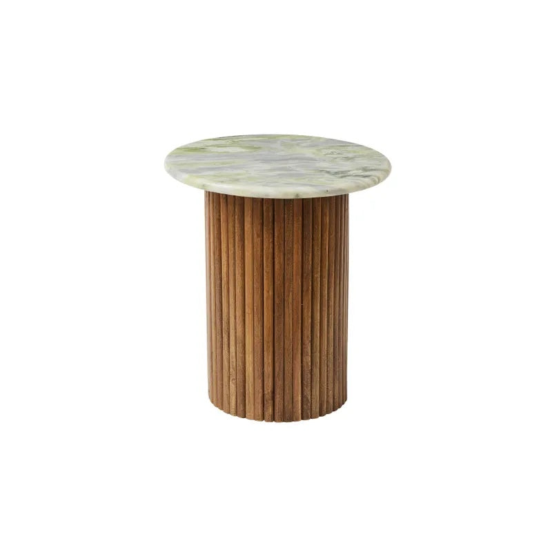 Rainer Marble & Wood Side Table