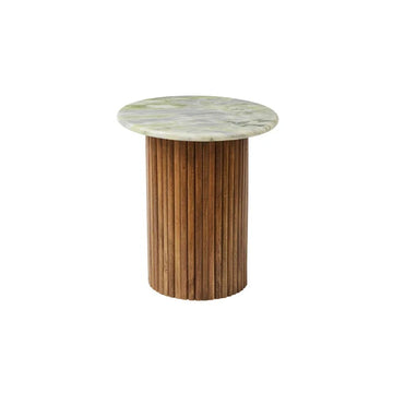 Rainer Marble & Wood Side Table