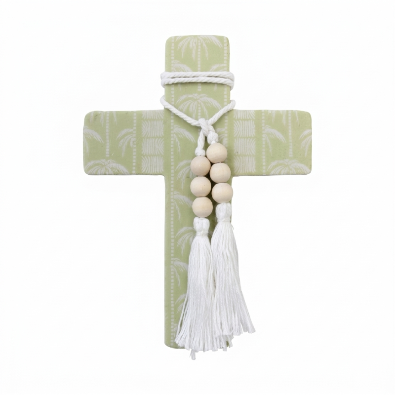 Coastal Green Cross with Tassel