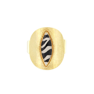 Zebra Striped Gold Ring