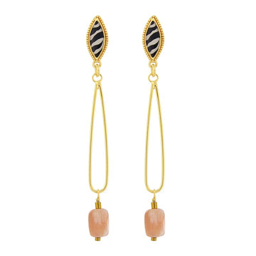Zebra Stud Drop Earrings