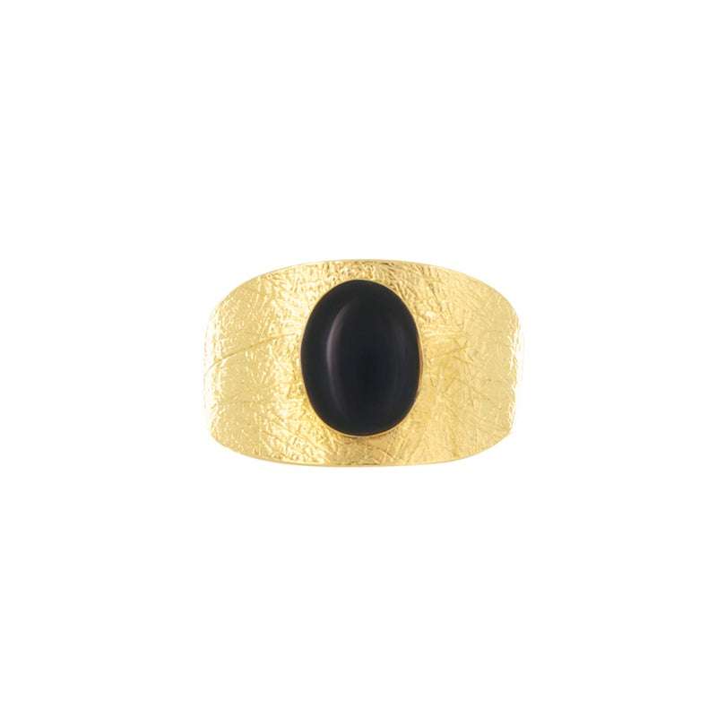Magnolia Gold & Black Resin Ring