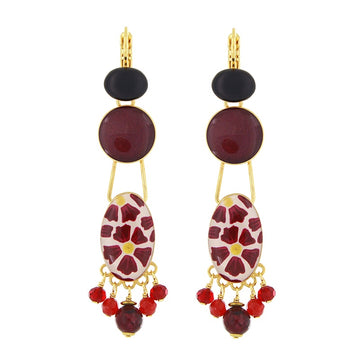 Magnolia Ruby Resin Drop Earrings