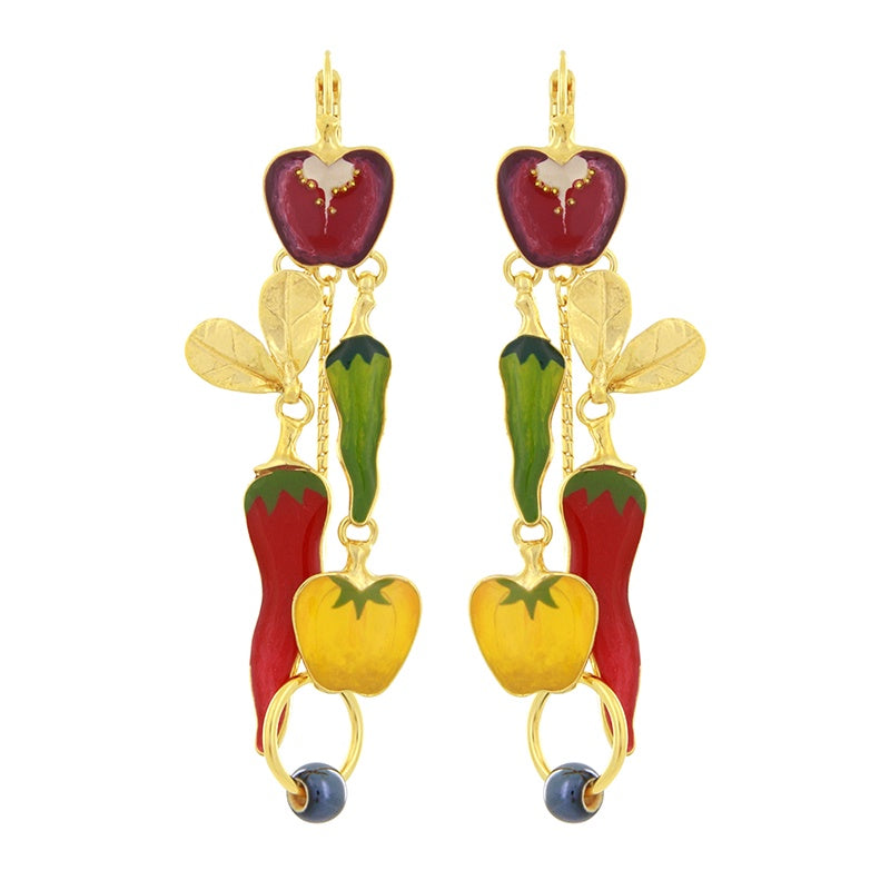 Paprika Long Drop earrings
