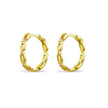 Chain Link Hoops with Crystals