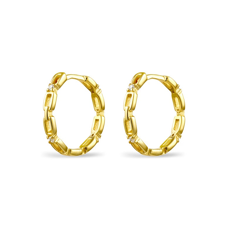 Chain Link Hoops with Crystals