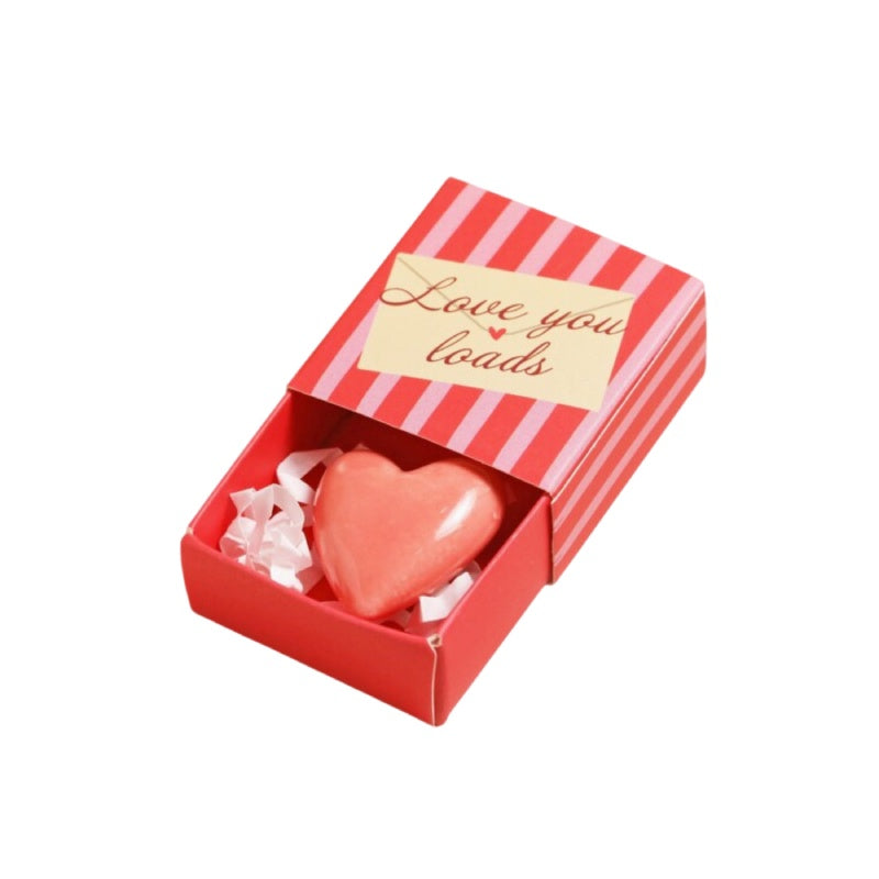 Token Heart Box Tiny Matchbox Ceramic Token - Heart