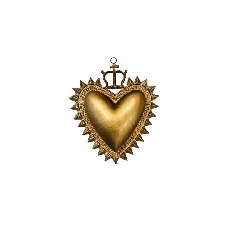 Hanging Gold Heart with Crown