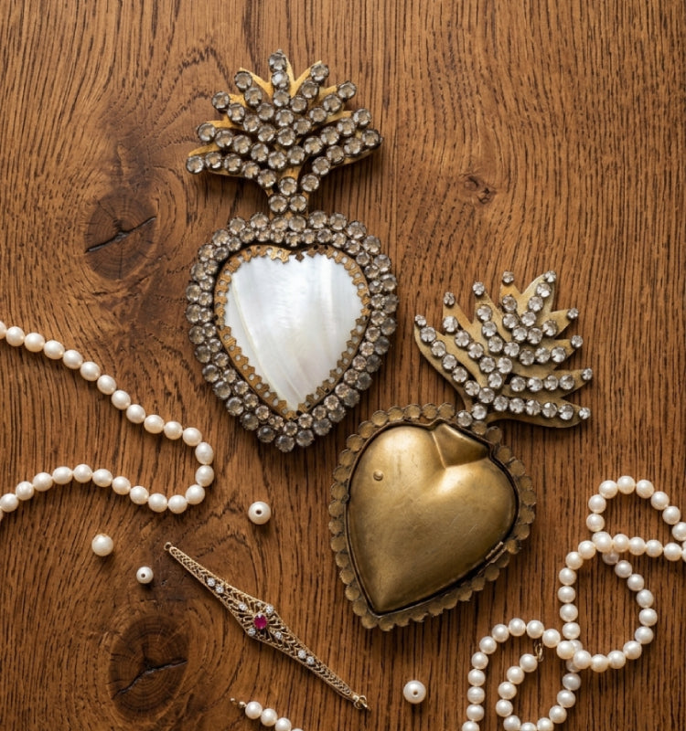 Rhinestone Sacred Heart Box