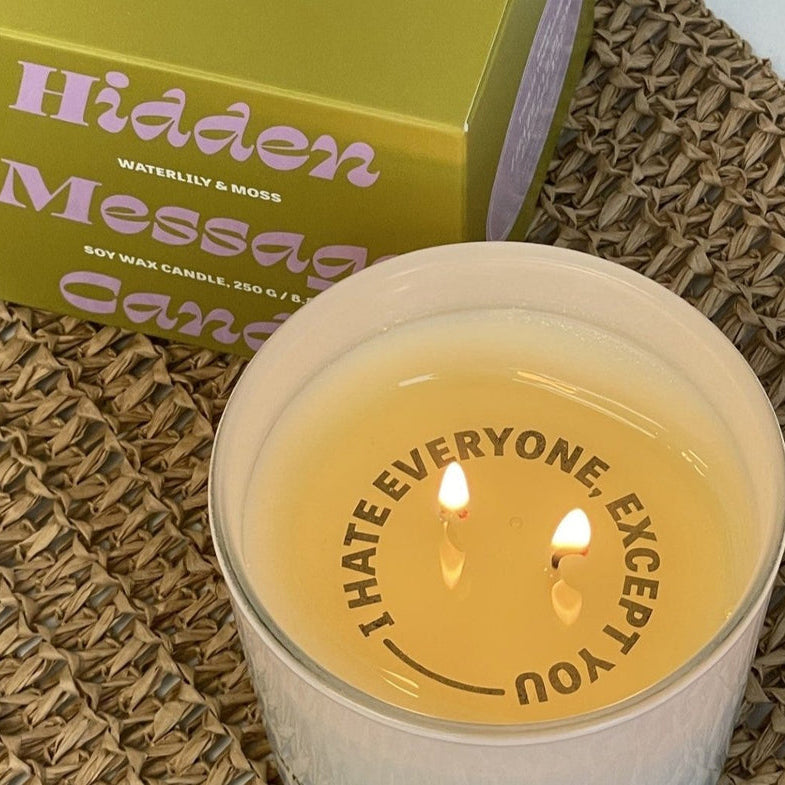 Hidden Message Candle: I Hate Everyone, Except You
