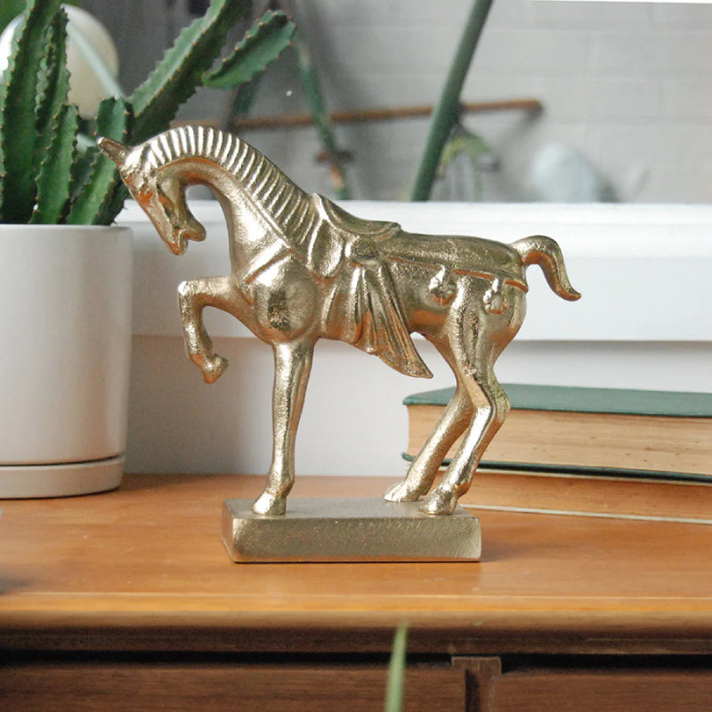 Gold Metal Horse Statue