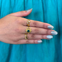 Allora Floral  Smokey Quartz and Citrine Moonstone Ring