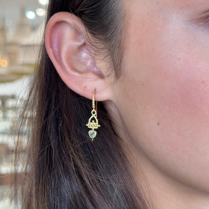 Allora Tri Drop Prehnite Earrings