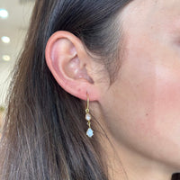 Allora Double Drop Peach Moonstone Earrings