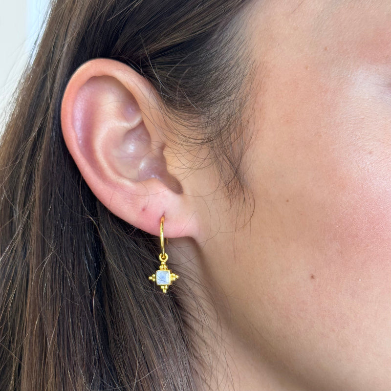 Allora Ornate Moonstone Hoop Earrings