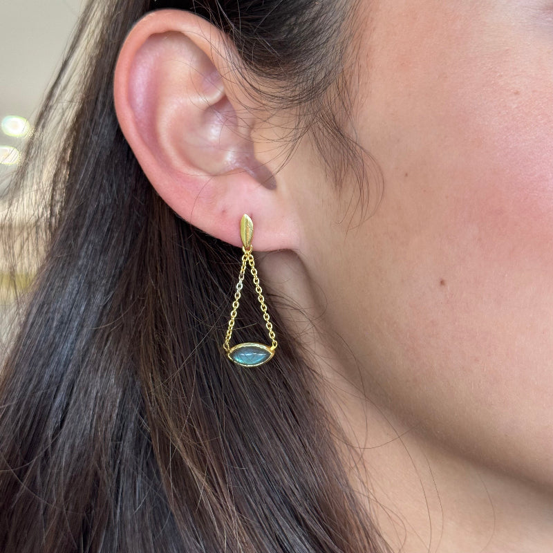 Allora Chain Drop Labrodorite Earrings
