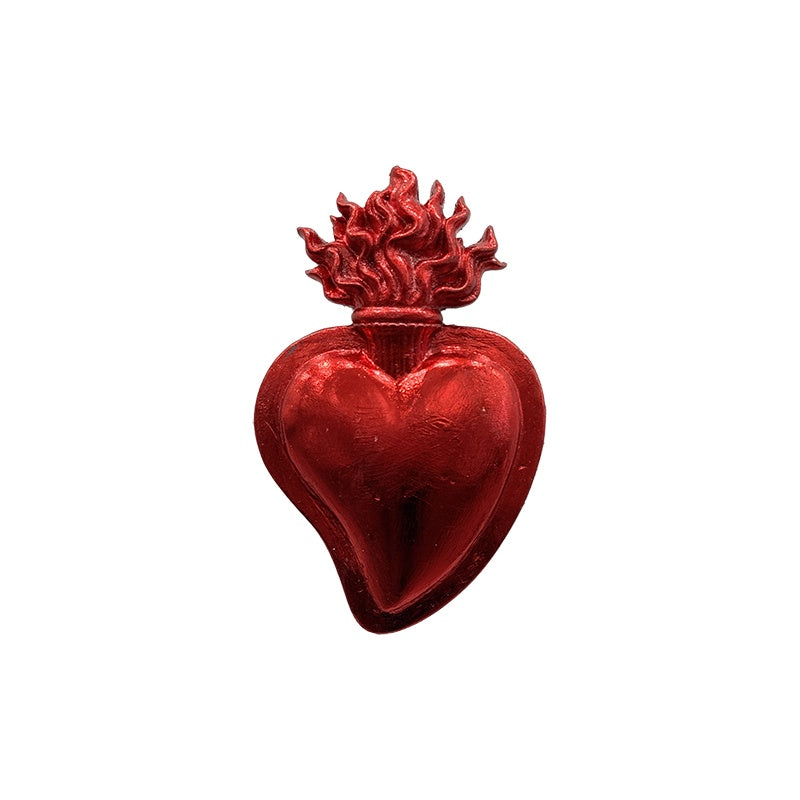 Red Metallic Ceramic Sacred Heart