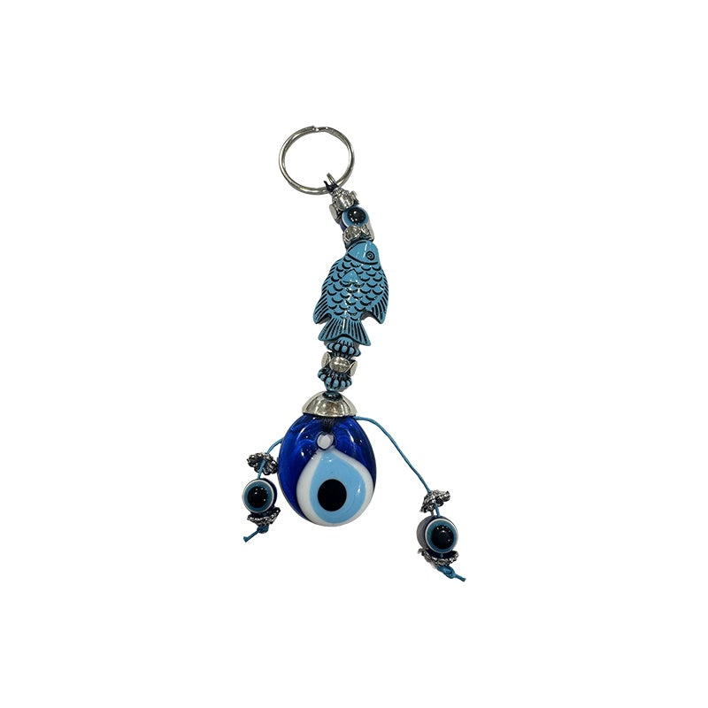 Fish Evil Eye Keyring