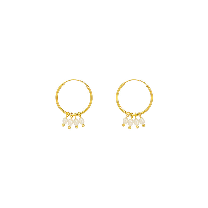 Quad Pearl Hoops