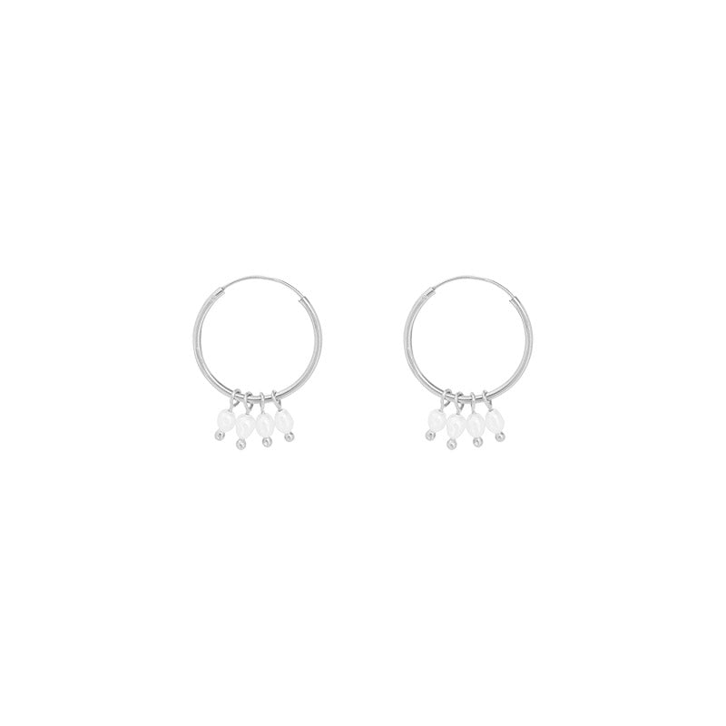 Quad Pearl Hoops