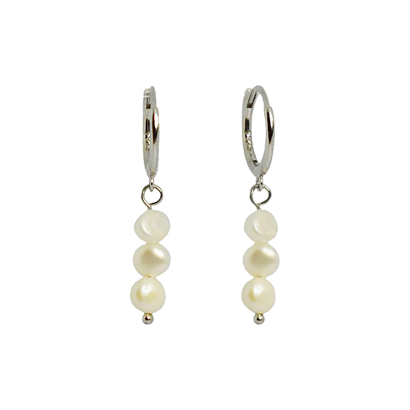 Petite Triple Pearl Drop Huggies