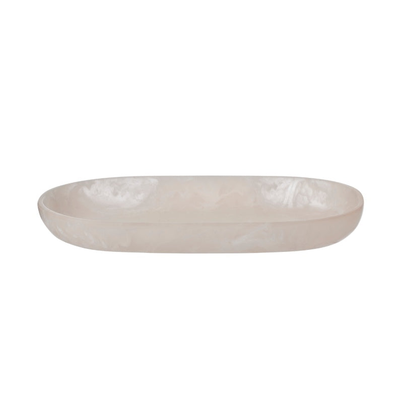 Pink Resin Oval Tray