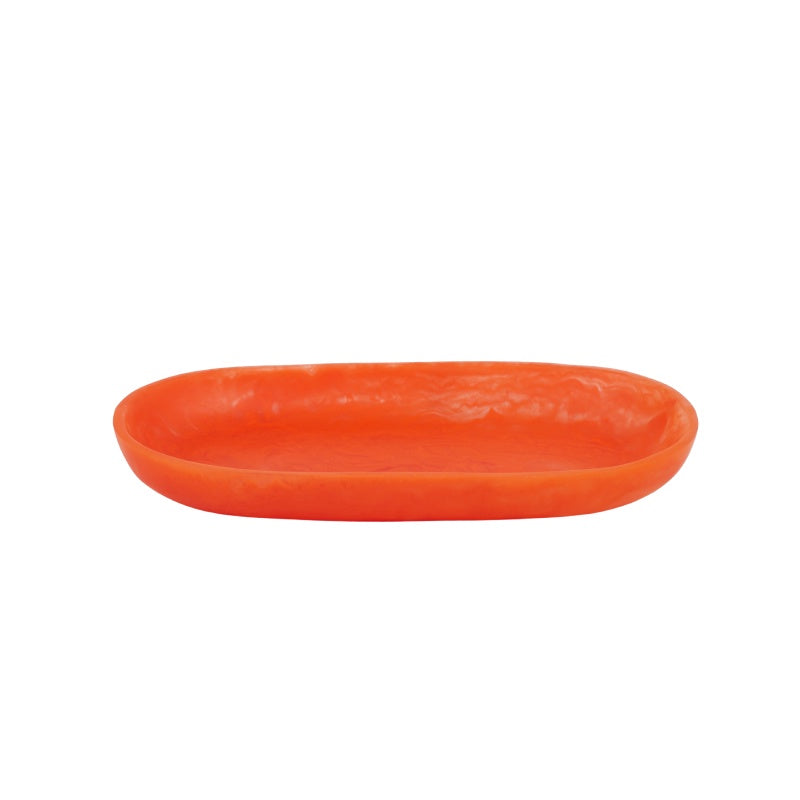 Tomato Resin Oval Tray