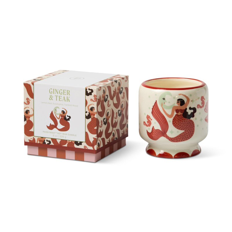 Mermaid and Moon Ceramic Candle