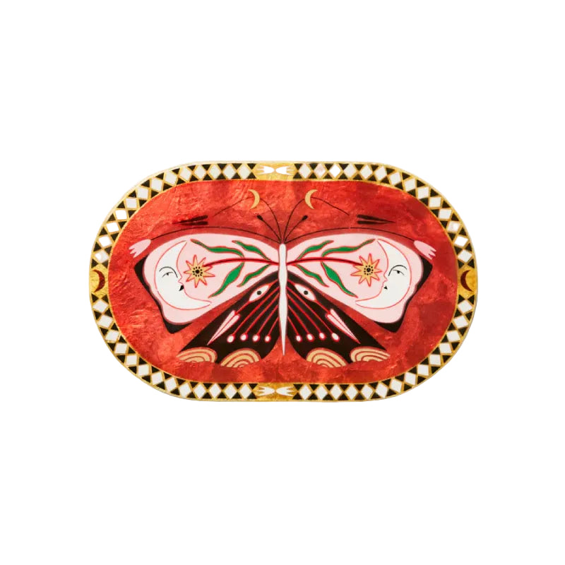Pink Oval Butterfly Wall Plaque