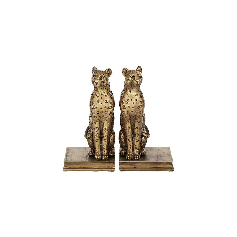 Gold Leopard Bookends